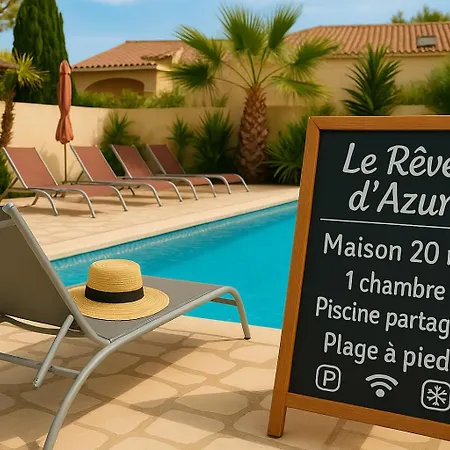T2 - Reve D'azur 20m2 Bord De - Piscine Partagee - Parking - Bbq - Draps Inclus Apartment *