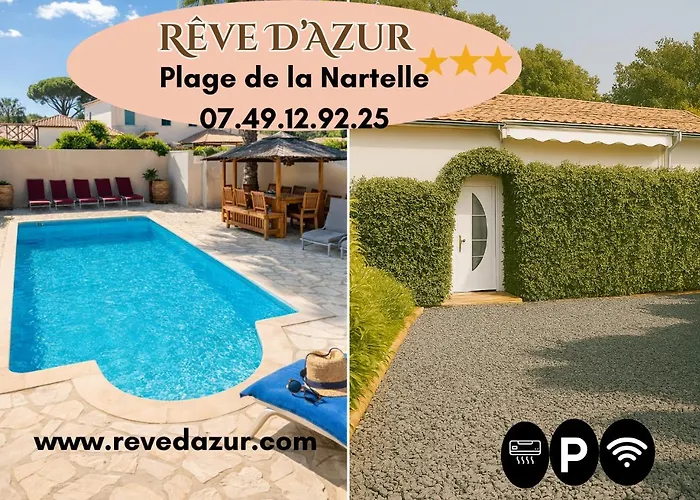 T2 - Reve D'azur 20m2 Bord De - Piscine Partagee - Parking - Bbq - Draps Inclus *